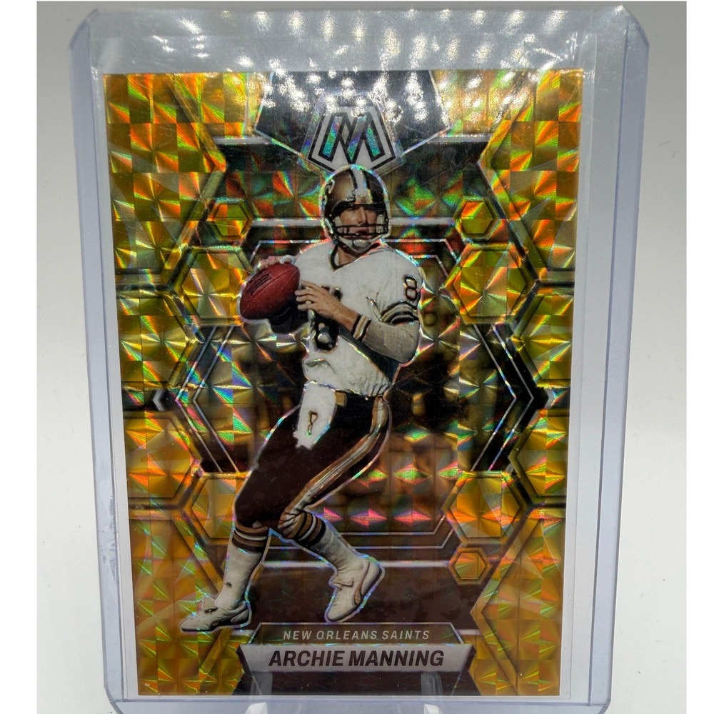 2023 Panini Mosaic Archie Manning Gold Honeycomb Prizm No 173 New Orleans Saints
